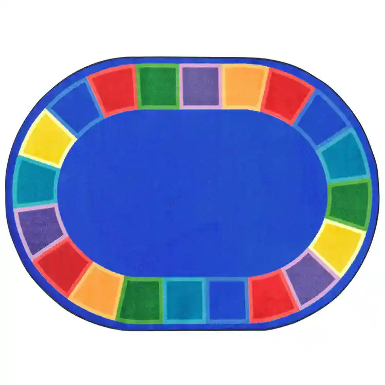 Color Tones Classroom Rug, Oval 5'4" x 7'8"