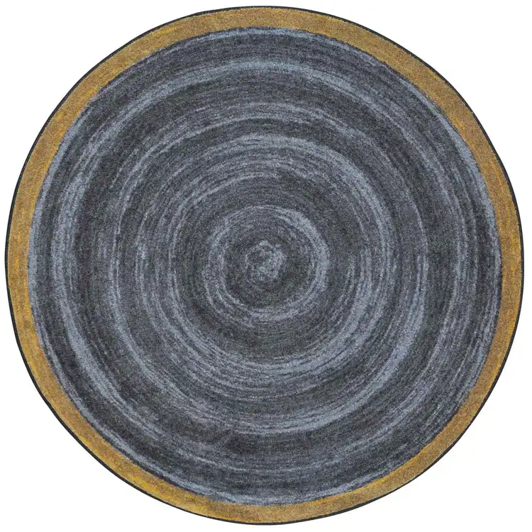 Feeling Natural Rug, Blue, Round 5'4"