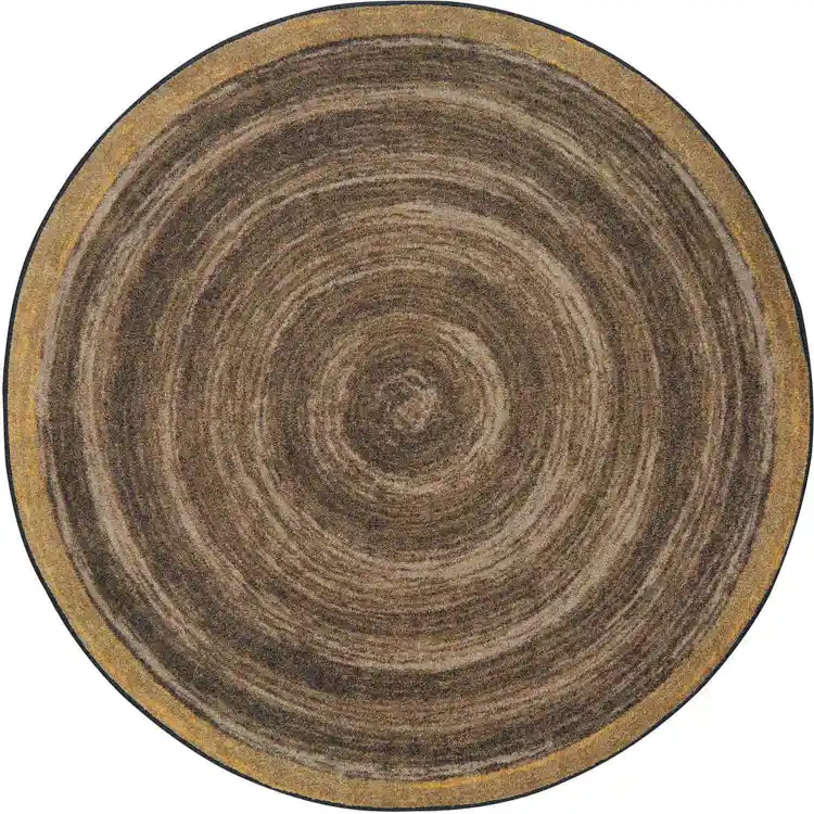 Feeling Natural Rug, Brown, Round 5'4"