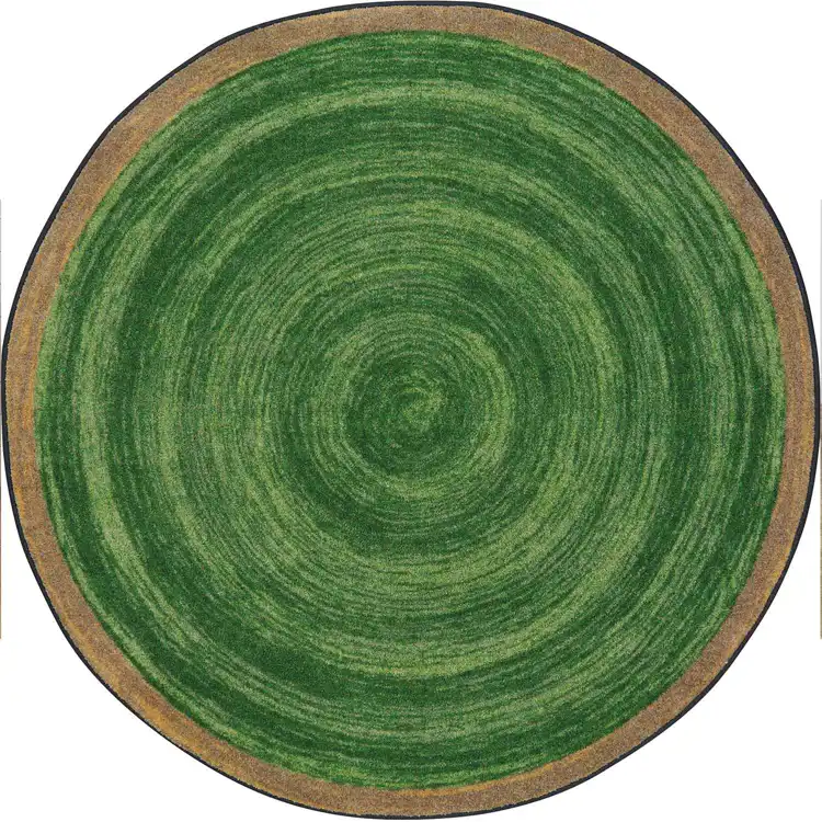 Feeling Natural Rug, Green, Round 5'4"