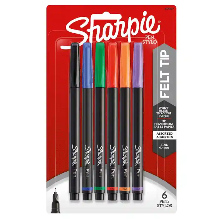 Sharpie Pens, 6 Color Set Becker's School Supplies