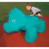 Big Playground Sculptures, Triceratops, Teal, Inground Mount