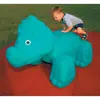 Big Playground Sculptures, Triceratops, Teal, Inground Mount