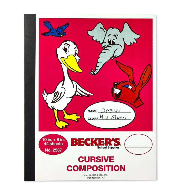 Becker's Cursive Composition Book, Sewn-Dozen