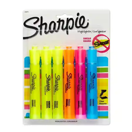 Sharpie® Accent Highlighter, 6 Color Set