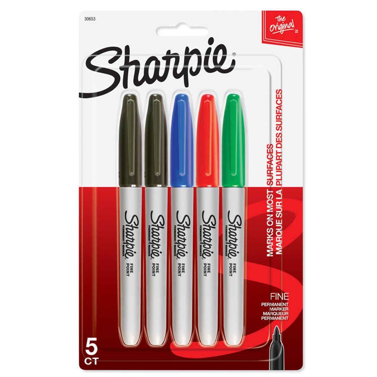 Sharpie Fine Point Markers, 5 Pack