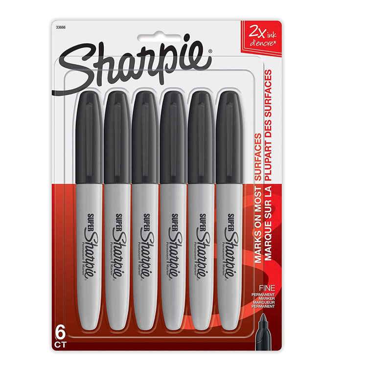 Super Sharpie® Markers, Black 6 Ct