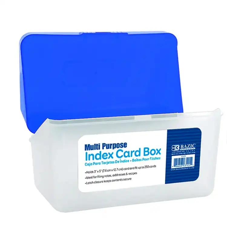 3" x 5" Index Card Box, Assorted Colors