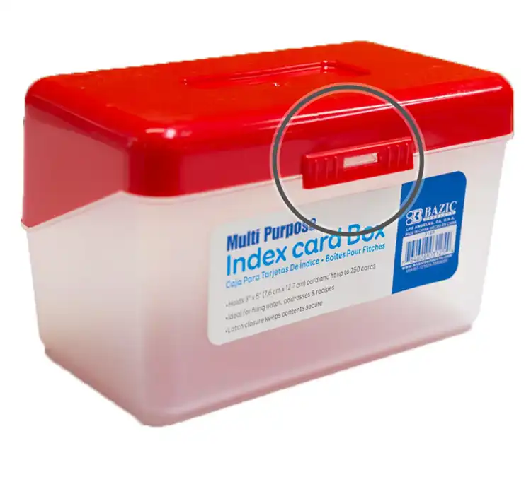 3" x 5" Index Card Box, Assorted Colors