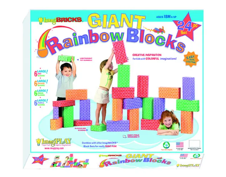 Giant Building Blocks-Assorted Colors, 24 pcs