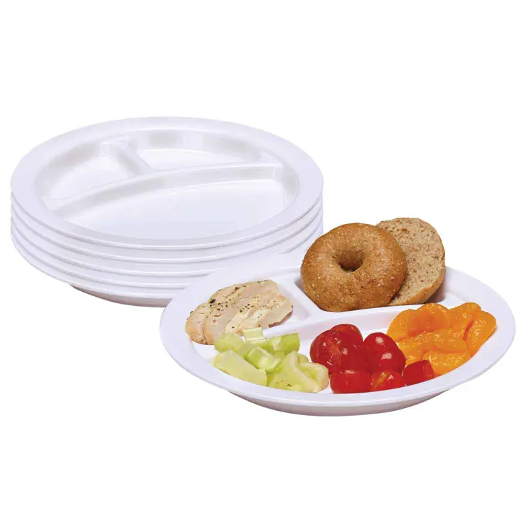 Family Style Dining Divided Plates, 6 Pieces