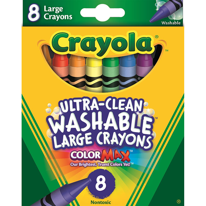 Crayola Crayons, Ultra-Clean Washable, ColorMax, Large - 8 crayons