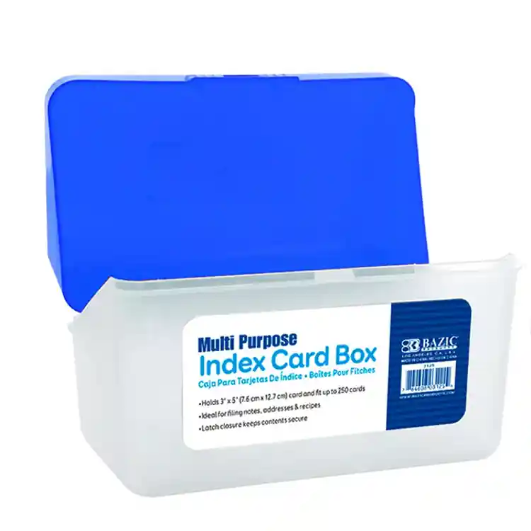 3" x 5" Index Card Box, Assorted Colors