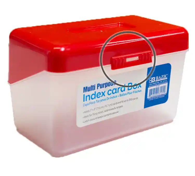 3" x 5" Index Card Box, Assorted Colors