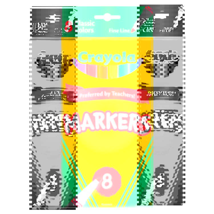 Crayola® Fine Line Markers, Classic 8 Ct. Becker's