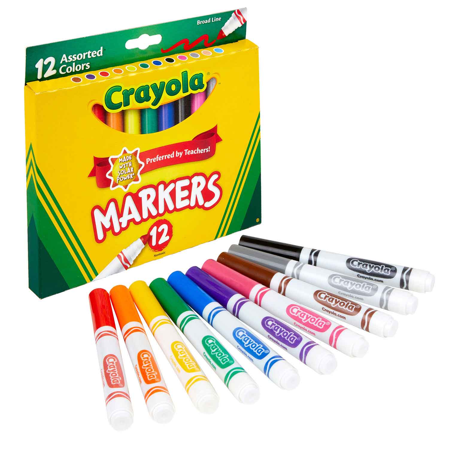 Crayola® Broad Line Markers, Assorted Colors 12