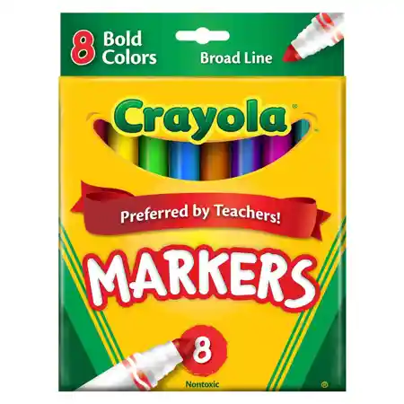 Crayola® Broad Line Markers, Bold Colors 8 Ct.