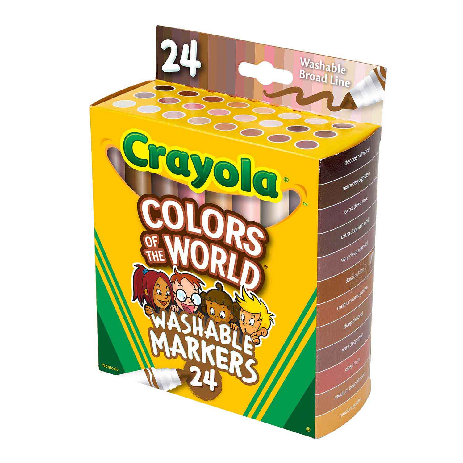 Crayola Colors of The World Fine Line Markers, 24 Colors