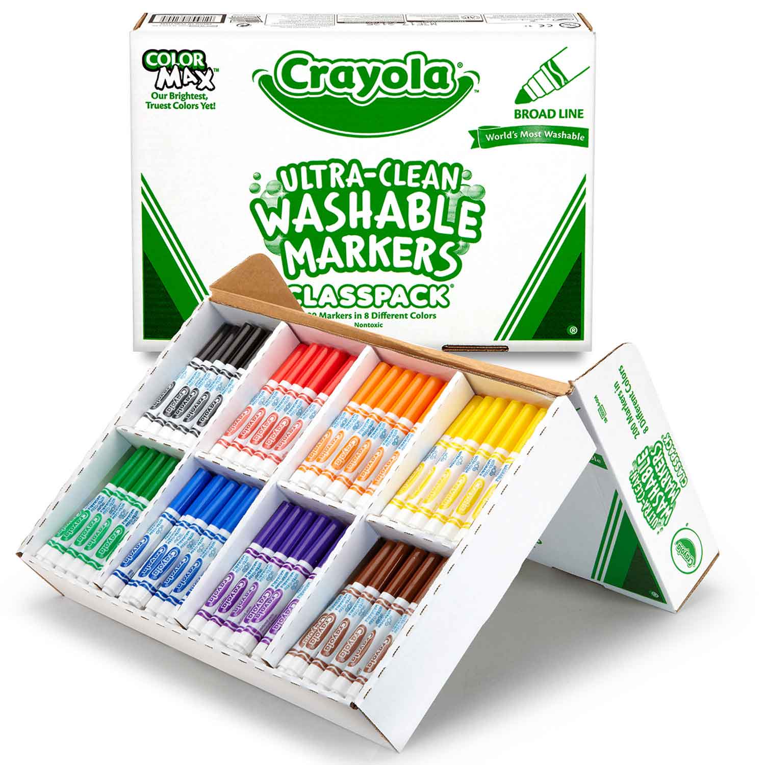 Crayola Washable Classpack Markers Broad Point Assorted 200 Box