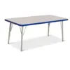 Rainbow Accents® KYDZ Gray Top Activity Tables, Rectangle 24" x 48", Elementary 15" - 24", Blue