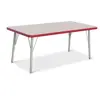 Rainbow Accents® KYDZ Gray Top Activity Tables, Rectangle 24" x 48", Elementary 15" - 24", Red