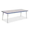 Rainbow Accents® KYDZ Gray Top Activity Tables, Rectangle 30" X 72", Adult 24" - 31", Blue