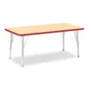 Rainbow Accents® Kydz® Maple Top Activity Tables, Rectangle 30" X 72", Adult 24" - 31", Red
