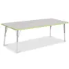Berries® Driftwood Gray Top Activity Tables, Rectangle 30" X 72", Adult Height-Key Lime