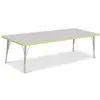 Berries® Driftwood Gray Top Activity Tables, Rectangle 30" X 72", Elementary Height-Key Lime