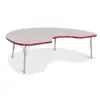 Rainbow Accents® KYDZ Gray Top Activity Tables, Kidney 48" x 72", Elementary 15" - 24", Red