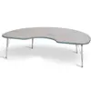 Berries® Driftwood Gray Top Activity Tables, Kidney 48" X 72", Elementary Height-Coastal Blue