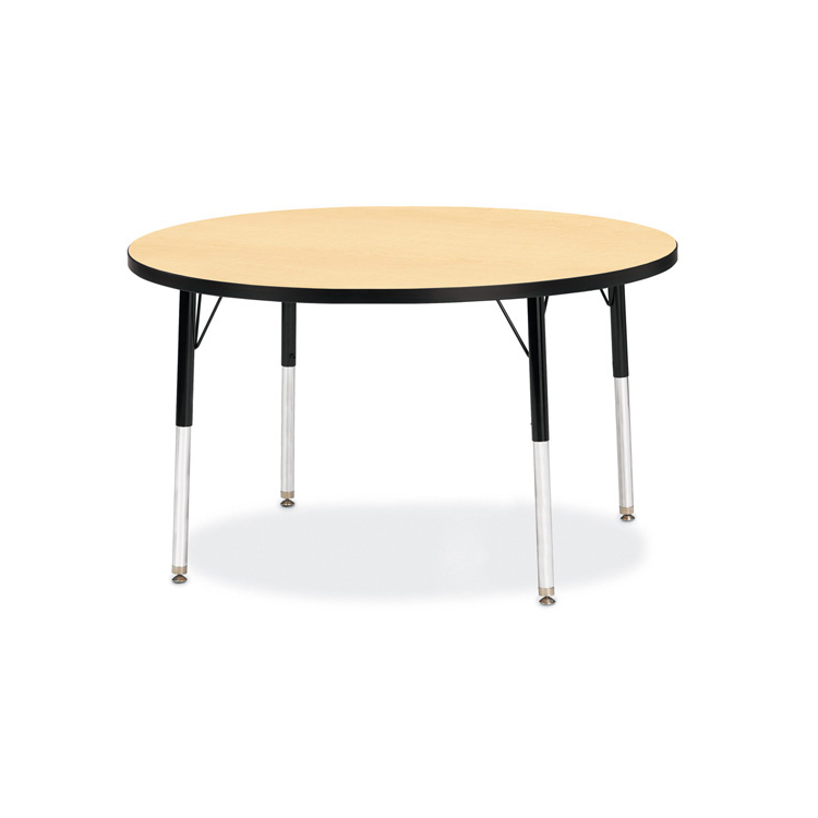 Classroom Activity Table Round 48" Maple/Black Trim