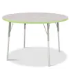 Berries® Driftwood Gray Top Activity Tables, Round 48" Adult Height-Key Lime