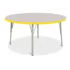 Rainbow Accents® KYDZ Gray Top Activity Tables, Round 48", Elementary 15" - 24", Yellow