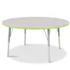 Berries® Driftwood Gray Top Activity Tables, Round 48" Elementary Height-Key Lime