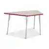Rainbow Accents® KYDZ Gray Top Activity Tables, Trapezoid 30" x 60", Adult 24" - 31", Red