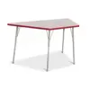 Rainbow Accents® KYDZ Gray Top Activity Tables, Trapezoid 30" x 60", Adult 24" - 31", Red