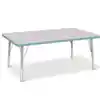 Berries® Driftwood Gray Top Activity Tables, Rectangle 30" X 48", Elementary Height-Coastal Blue