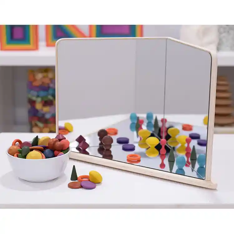Wooden 4-Way Mirror
