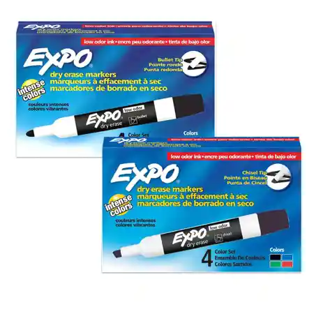 Expo® Low Odor Dry-Erase Markers, 4 Color Set