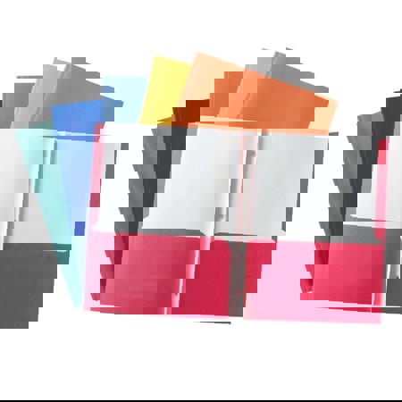 Economy E-Z 2-Pocket Folders, Assorted Colors