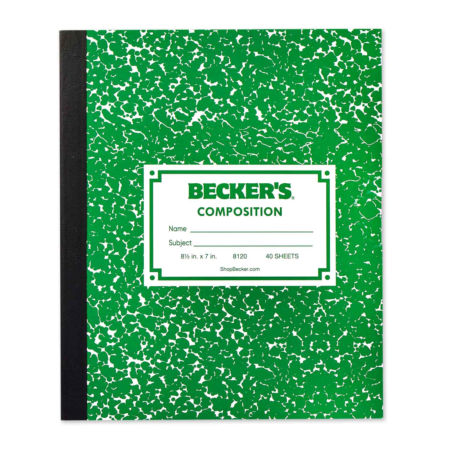 Becker's Small Green Composition Book, Sewn-Dozen