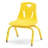 Berries® Plastic Chairs with Powder Coated Legs, Yellow, 10"
