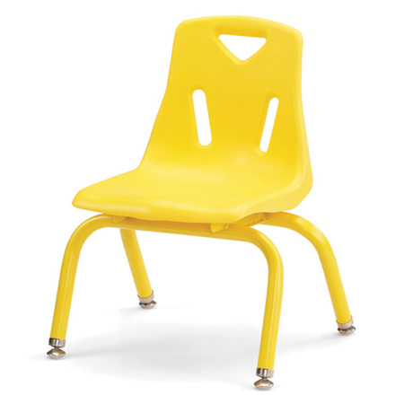 Berries® Plastic Chairs with Powder Coated Legs, Yellow, 10"