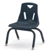 Berries® Plastic Chairs with Powder Coated Legs, Navy, 10"