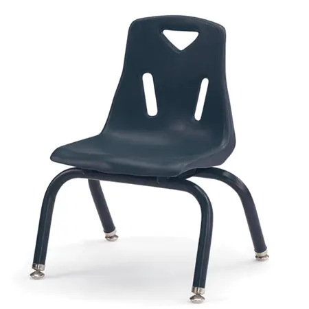 Berries® Plastic Chairs with Powder Coated Legs, Navy, 10"