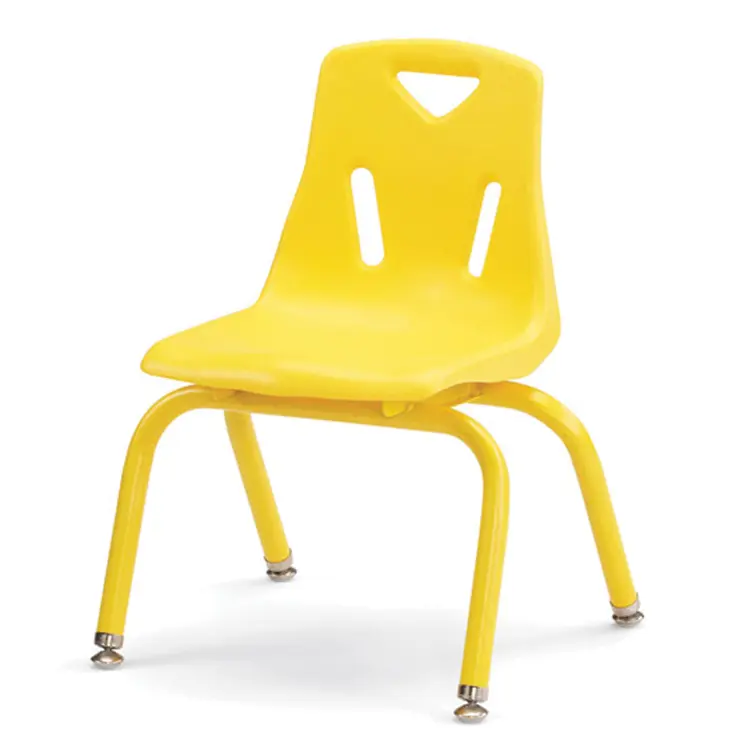 Berries® Plastic Chairs with Powder Coated Legs, Yellow, 12"