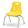Berries® Plastic Chairs with Chrome Legs, Yellow, 10"
