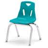 Berries® Plastic Chairs with Chrome Legs, Teal, 14"
