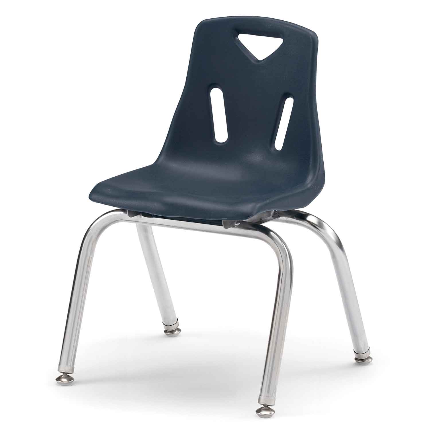 Berries® Plastic Chairs with Chrome Legs, Navy, 14"